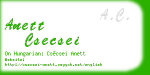 anett csecsei business card